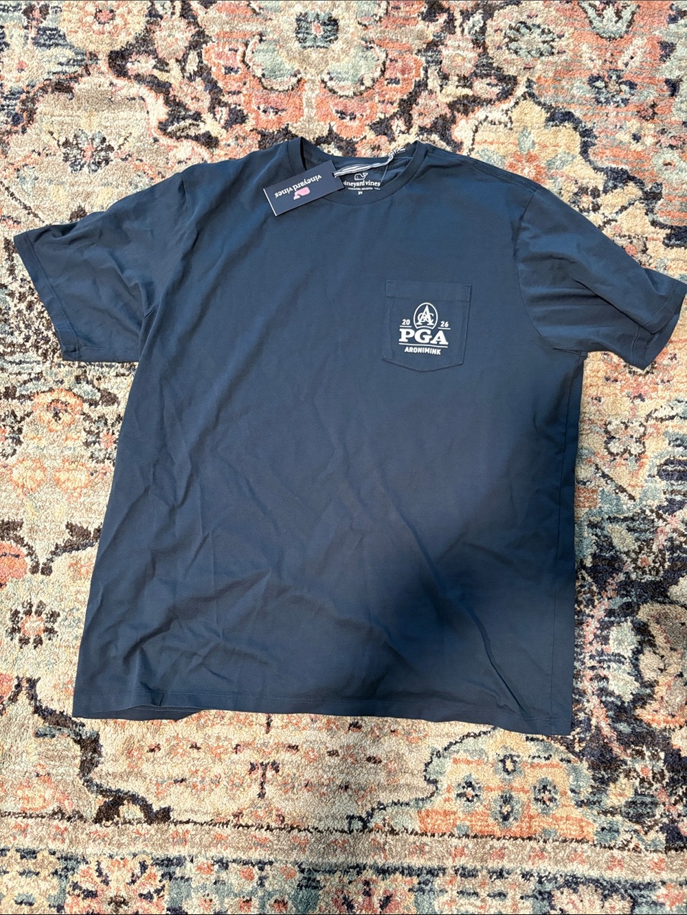2026 PGA Championship Navy Short Sleeve Pocket Tee, boathouse - Aronimink (NWT!)